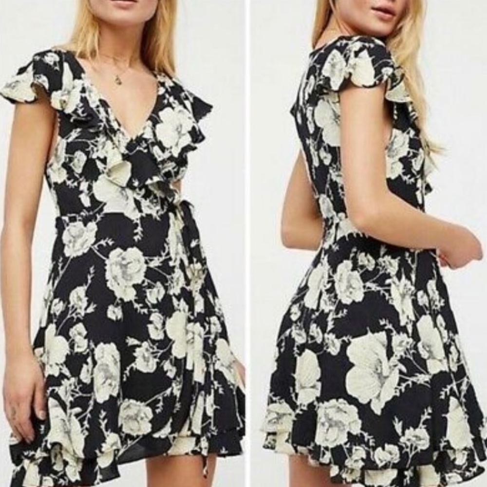 FREE PEOPLE French Quarter Floral Wrap Dress